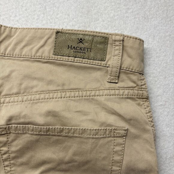 Hackett London Pants Men’s 32 R Oatmeal Trinity 5 pocket Trousers Khaki Bespoke - Picture 6 of 6